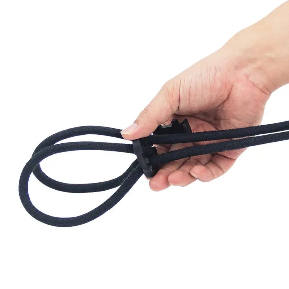 Різне - Набір мотузок на застібках, наручники та поножі Romfun з нашийником, чорний 2