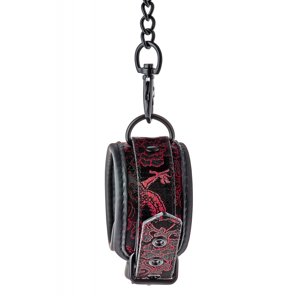  - Оковы на ноги Dream Toys Blaze Deluxe черные с красной вышивкой 2