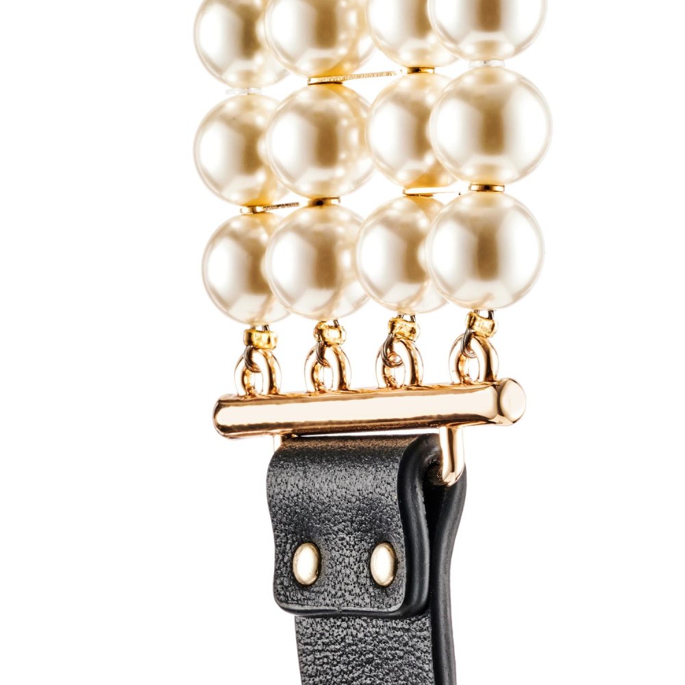  - Повідець та нашийник Guilty Pleasure Pearl з перлами, чорно-золоті 3