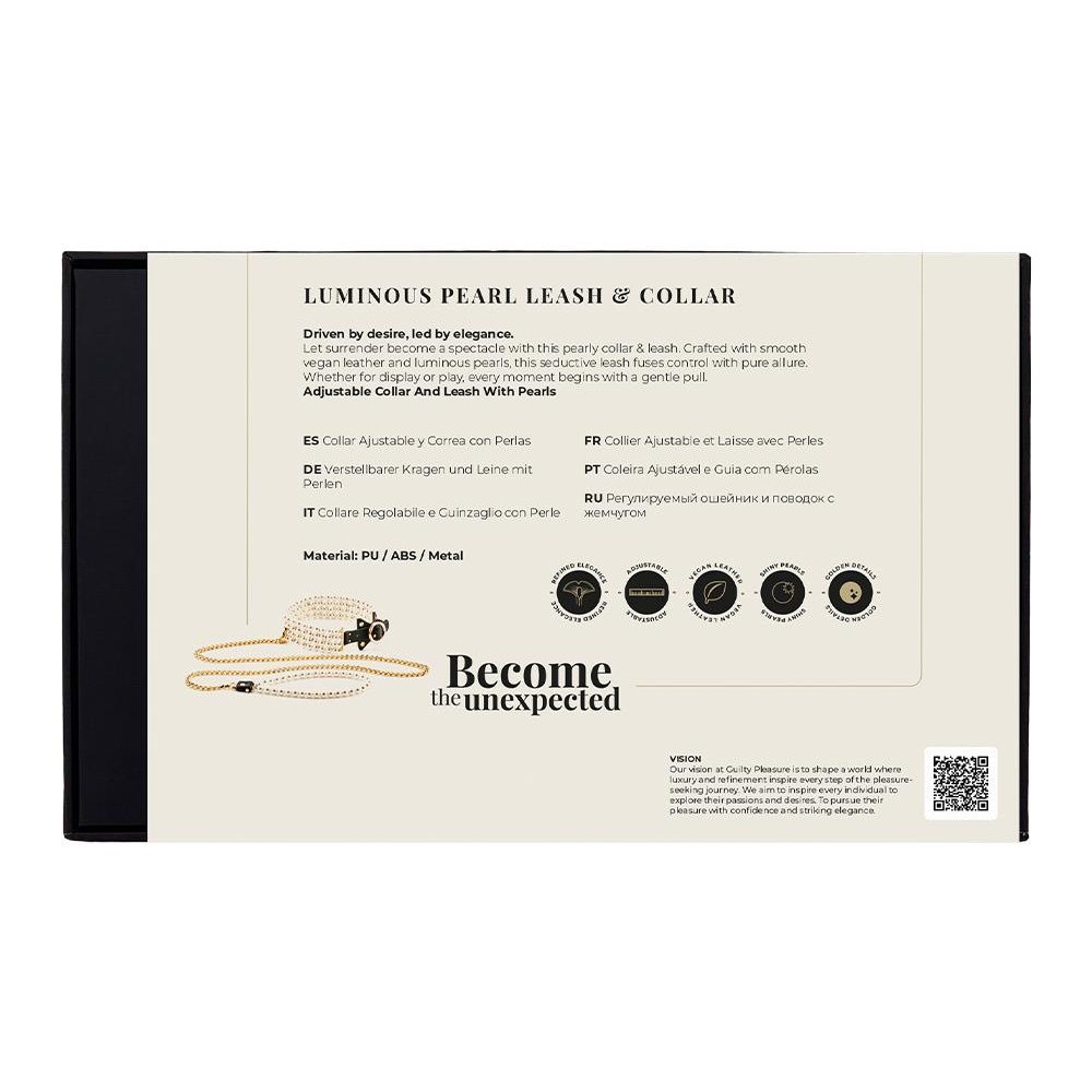  - Повідець та нашийник Guilty Pleasure Pearl з перлами, чорно-золоті 8
