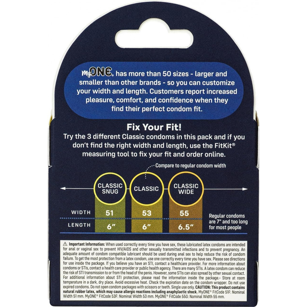 Презервативы - Презерватив MyONE Classic Sampler (три размера в одном) 1