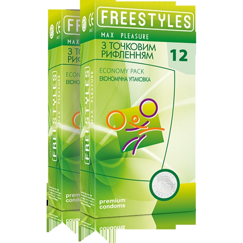 Презервативы - Презервативы с точечным рельефом латексные FREESTYLES со смазкой, 0.06 мм (цена за упаковку, 12 шт.)