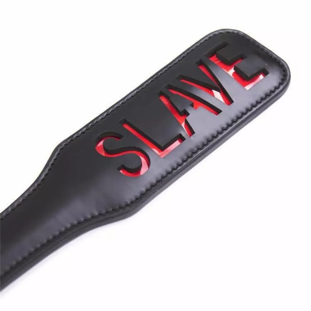 БДСМ игрушки - Шлепалка овальная с вырезом SLAVE PADDLE, черная, 31,5 см 1