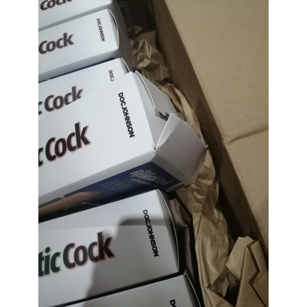 Секс игрушки - Фаллоимитатор Doc Johnson The Realistic Cock 8 inch White - ULTRASKYN, Vack-U-Lock (мятая упаковка!!!) 2