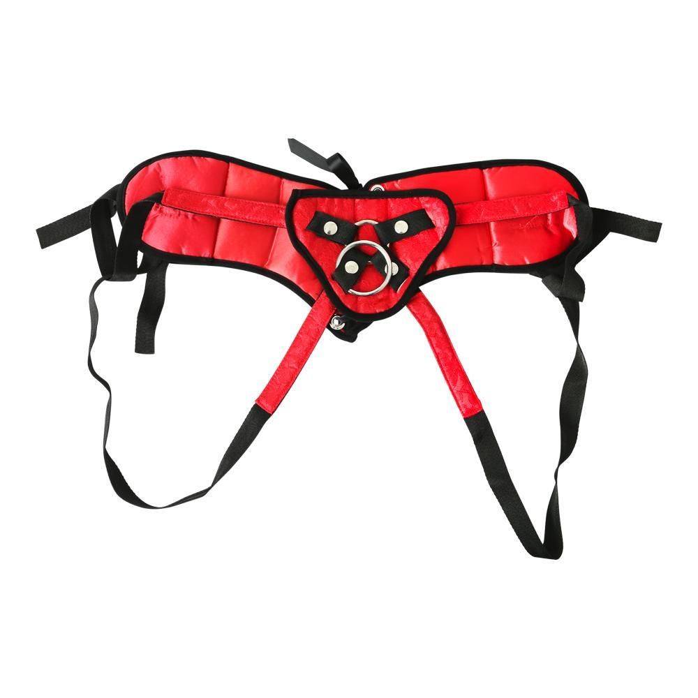Женское эротическое белье - Трусы для страпона Sportsheets - Plus Red Lace w/Satin Corsette Strap On 2