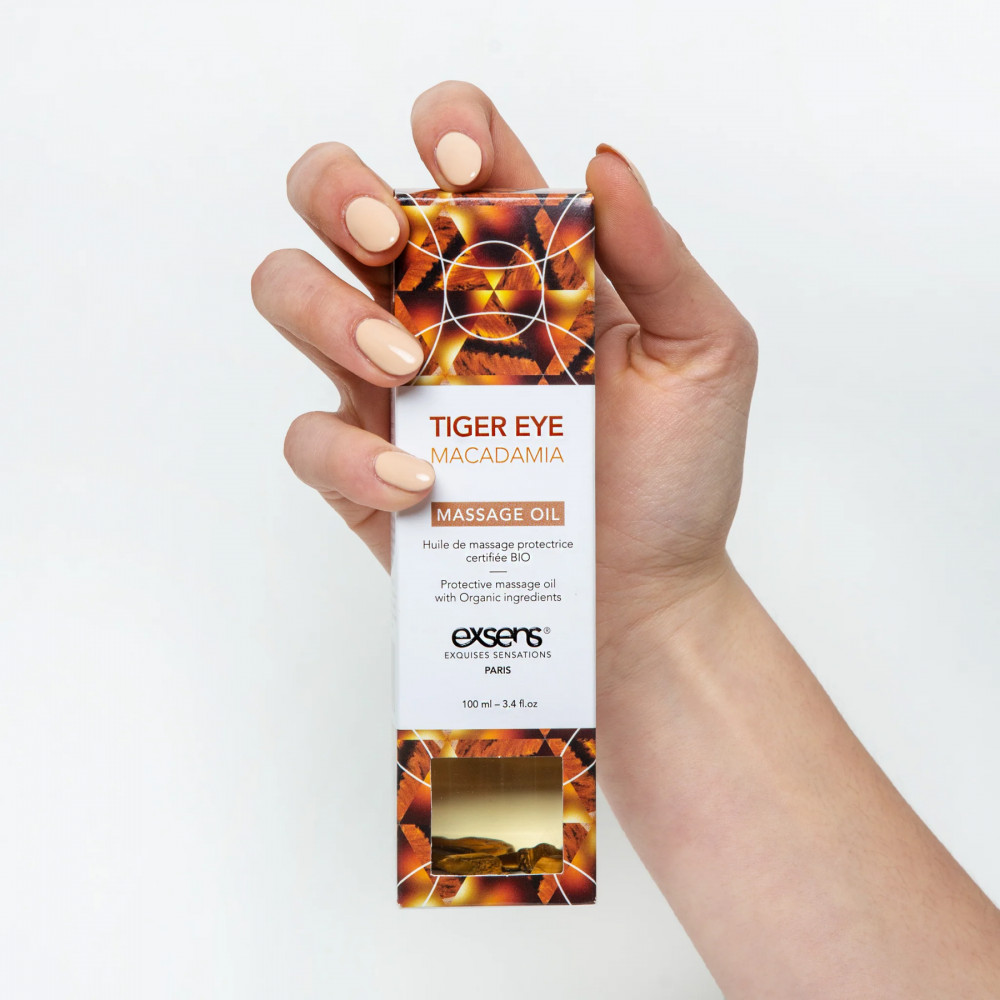 Для массажа - Массажное масло EXSENS Tiger Eye Macadamia (защита с тигровым глазом) 100мл, натуральное 2