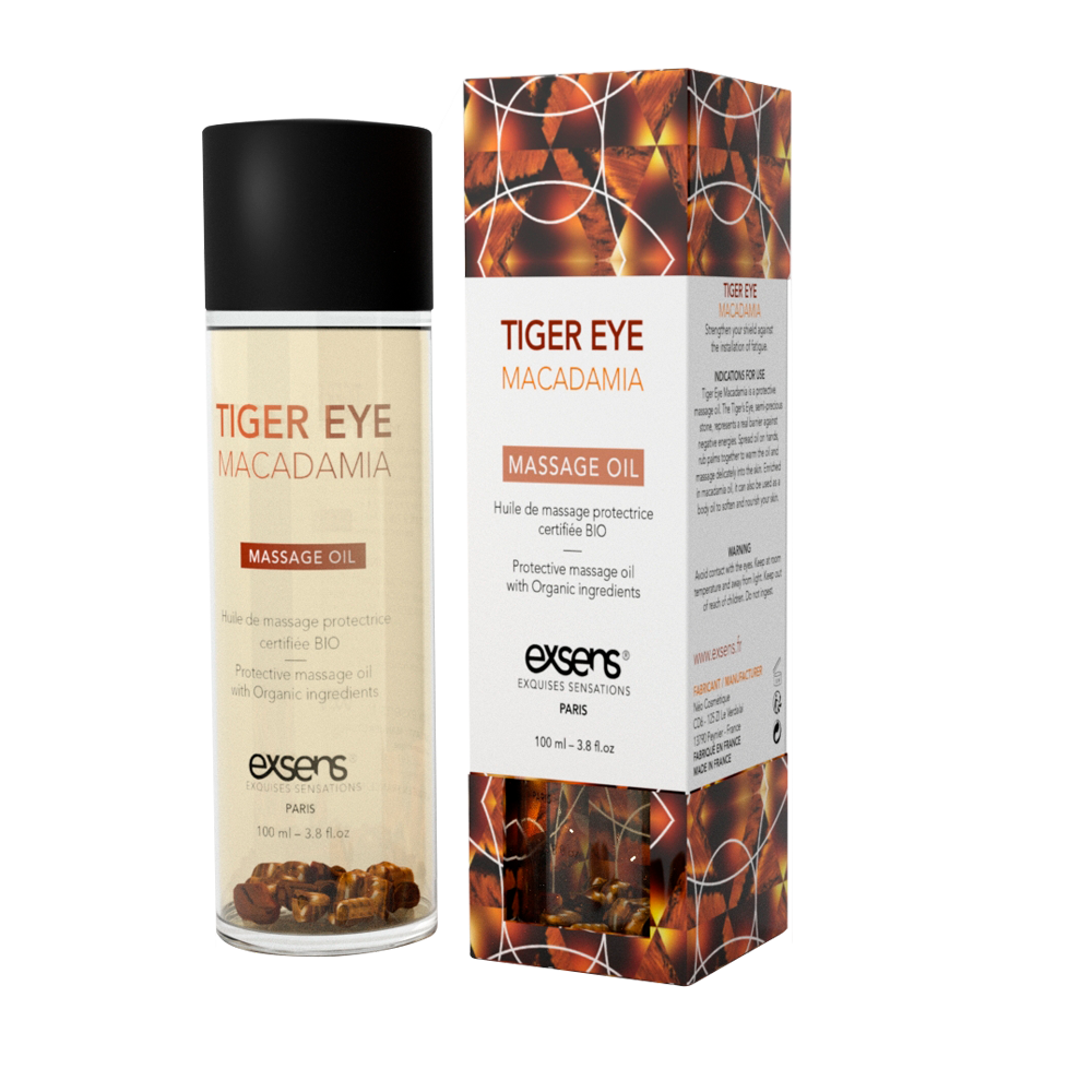 Массажные масла - Массажное масло EXSENS Tiger Eye Macadamia (защита с тигровым глазом) 100мл, натуральное