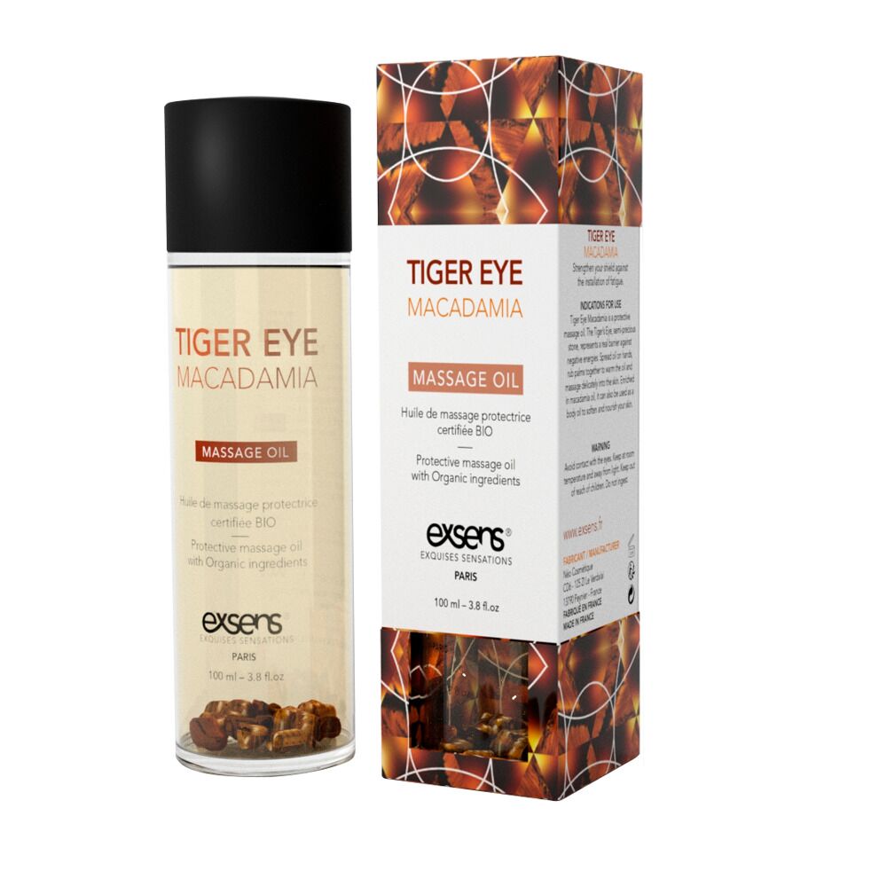 Для массажа - Массажное масло EXSENS Tiger Eye Macadamia (защита с тигровым глазом) 100мл, натуральное