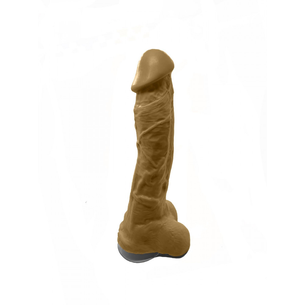 Секс приколы, Секс-игры, Подарки, Интимные украшения - Крафтовое мыло-член с присоской Чистый Кайф Brown size XL, натуральное