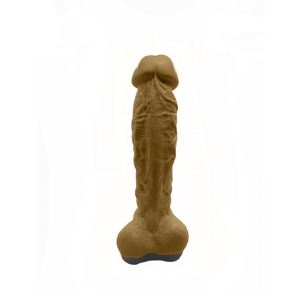 Секс приколы, Секс-игры, Подарки, Интимные украшения - Крафтовое мыло-член с присоской Чистый Кайф Brown size XL, натуральное 3