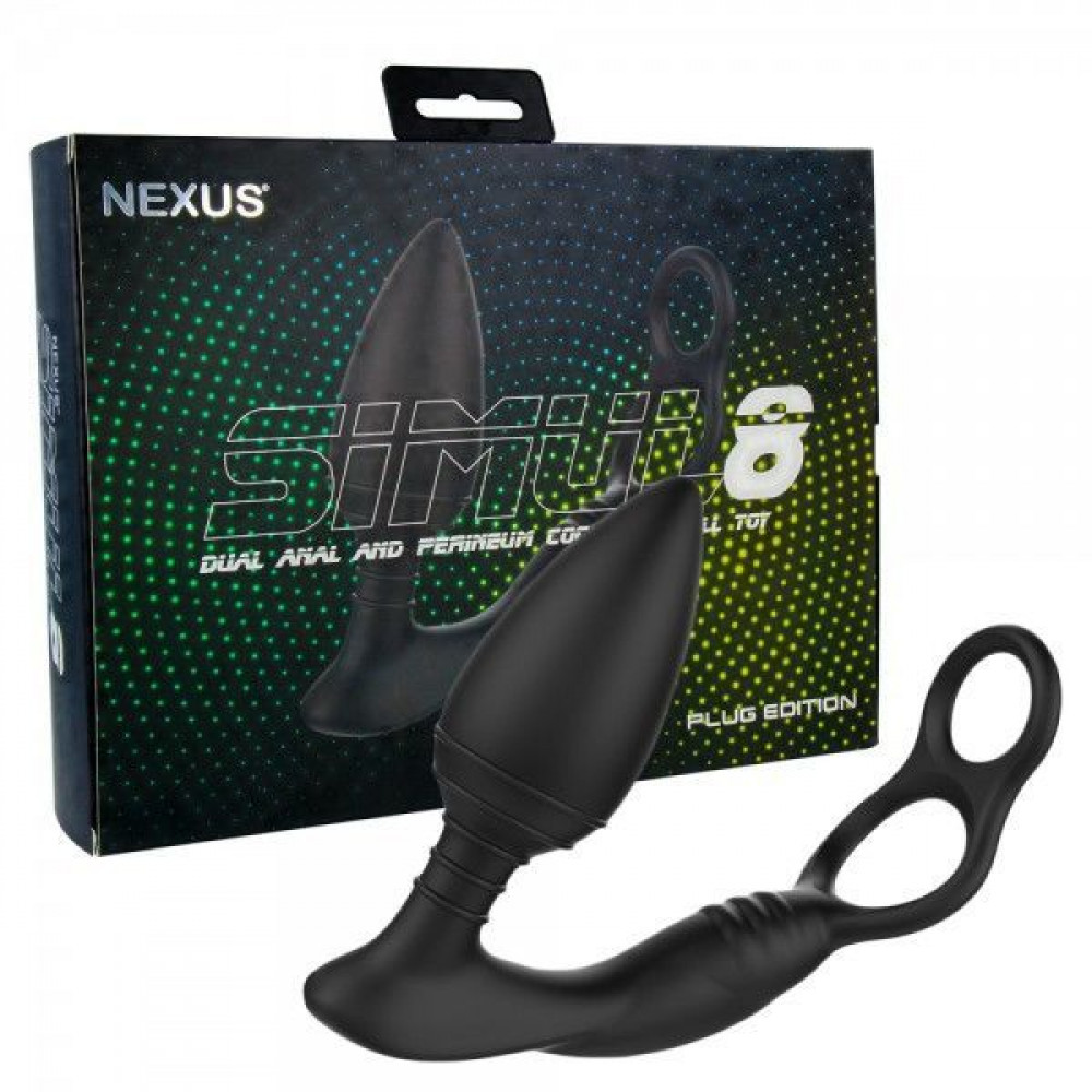 Анальные игрушки - Анальная вибропробка Nexus SIMUL8 Plug Edition с эрекционным кольцом, 2 мотора, макс. диаметр 4см 1