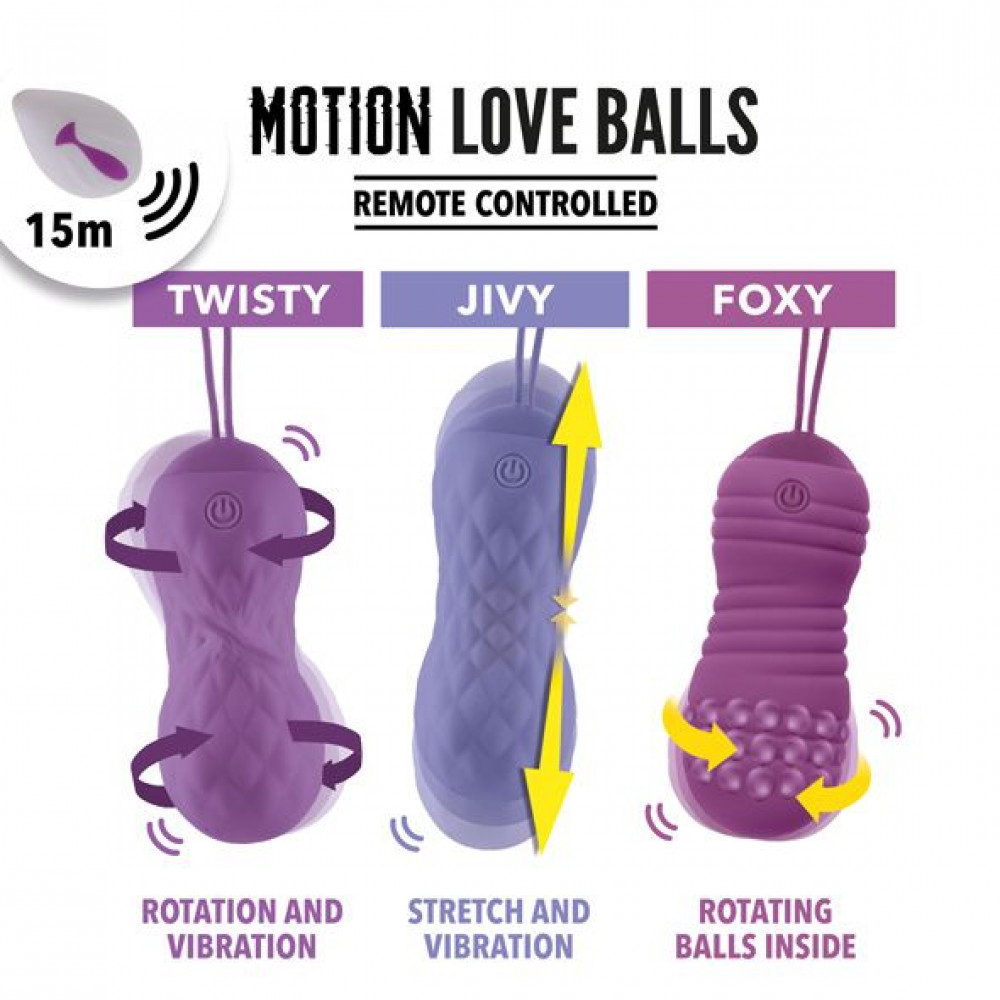 Вагинальные шарики - Вагинальные шарики с массажем и вибрацией FeelzToys Motion Love Balls Jivy с пультом ДУ, 7 режимов 2