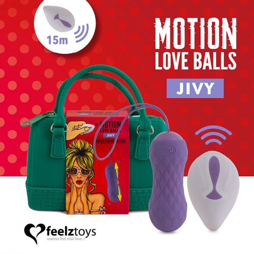 Вагинальные шарики - Вагинальные шарики с массажем и вибрацией FeelzToys Motion Love Balls Jivy с пультом ДУ, 7 режимов