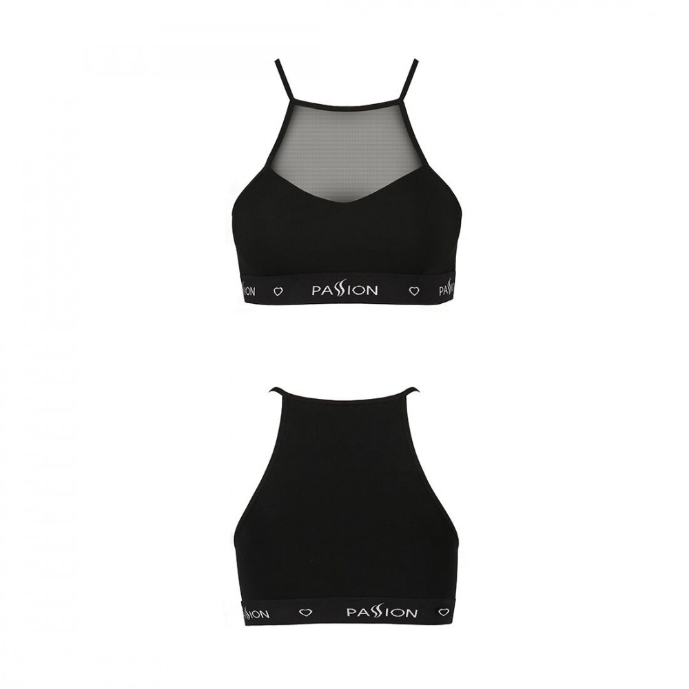 Эротические комплекты - Спортивный топ с прозрачной вставкой Passion PS006 TOP black, size M 3