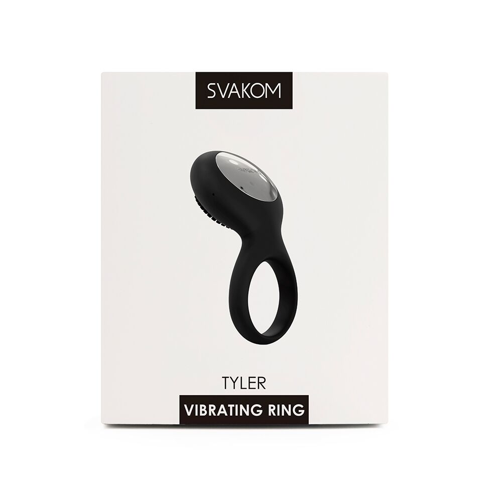 Эрекционные кольца с вибрацией - Эрекционное кольцо с вибрацией Svakom Tyler Black 1