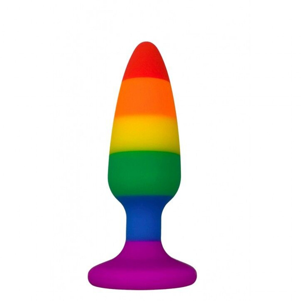 Анальная пробка - Силиконовая анальная пробка Wooomy Hiperloo Silicone Rainbow Plug M, диаметр 2,9 см, длина 11 см