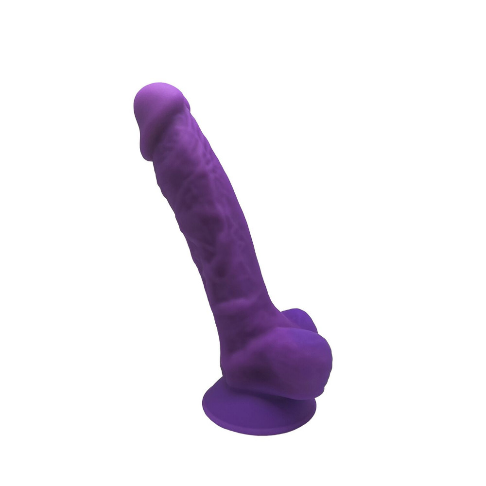 Фаллоимитаторы на присоске, двойные - Фаллоимитатор SilexD Johnny Purple (MODEL 1 size 7in), двухслойный, силикон+Silexpan, диаметр 3,8 см
