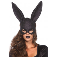 Сверкающая маска кролика Leg Avenue Glitter masquerade rabbit mask Black