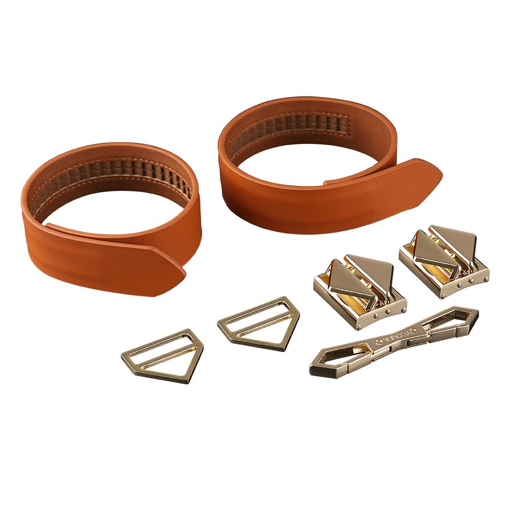 Наручники, веревки, бондажы, поножи - Наручники LOCKINK Wristcuffs/Anklecuffs Brown Set 3