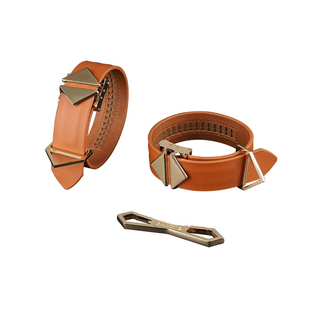 Наручники, веревки, бондажы, поножи - Наручники LOCKINK Wristcuffs/Anklecuffs Brown Set 1