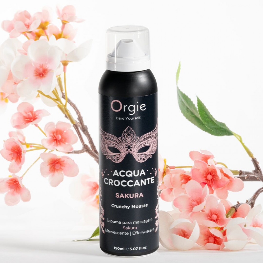 Для масажу - Масажна пінка Orgie – Acqua Croccante Sakura (150 мл), ефект бульбашок, що лопаються 3