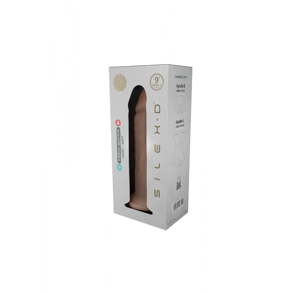 Фалоімітатор - Фалоімітатор SilexD Oscar Flesh (MODEL 2 size 9in) Liquid Silicone, підходить для торса Apollo S і L 5