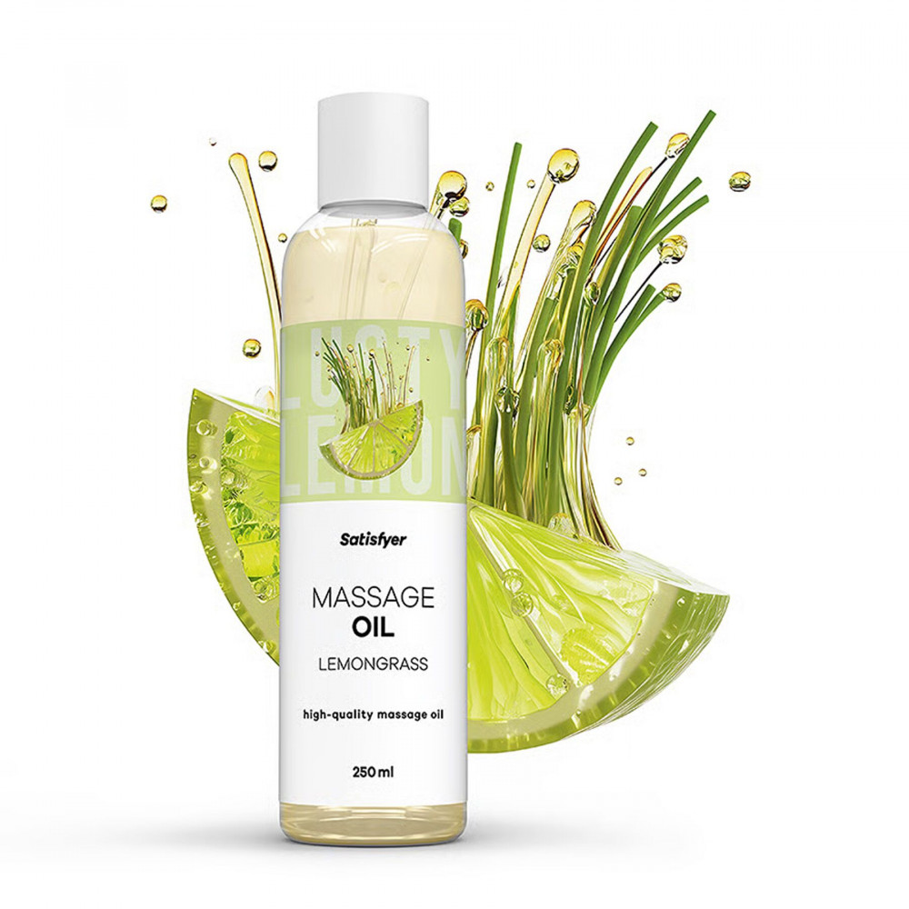 - Распродажа!!! Массажное масло Satisfyer Massage Oil Lemongrass 250 мл (срок 30.04.2027) 1