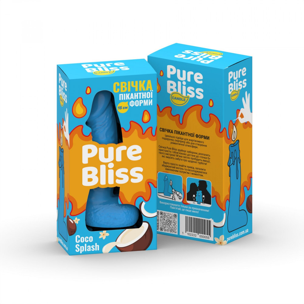 Секс приколы - Ароматное свеча пикантной формы Pure Bliss Blue Coco Splash (Кокосовое молоко) 15 см 6