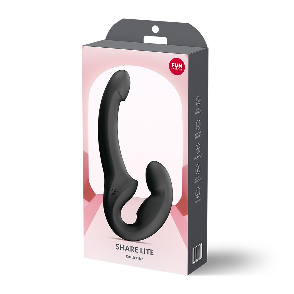 Страпони - Безремінний страпон Fun Factory SHARE LITE Black, регульований, полегшена модель 7