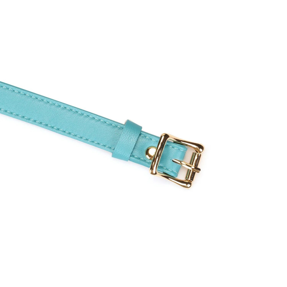 Повязки на глаза, кляпы, зажимы - Кляп Liebe Seele Blue Lamb Leather Ball Gag with Velvet Lining 4