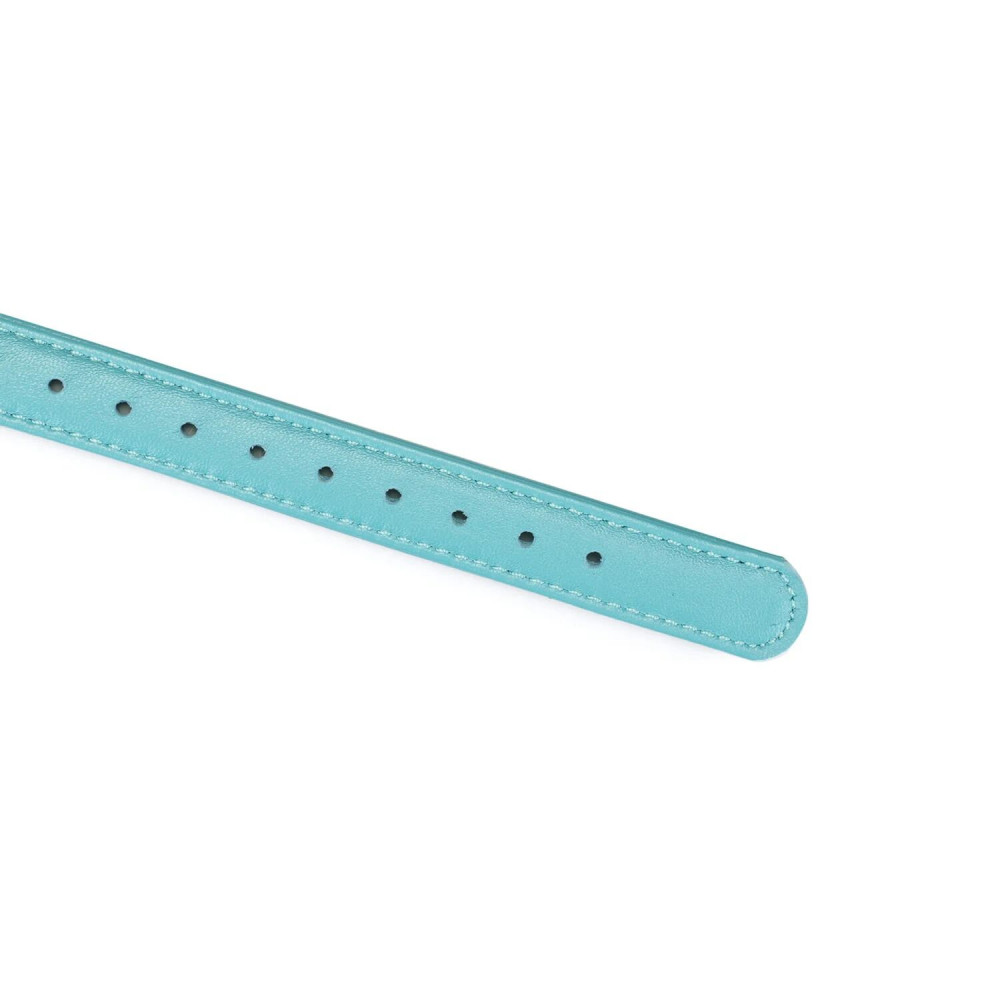 Повязки на глаза, кляпы, зажимы - Кляп Liebe Seele Blue Lamb Leather Ball Gag with Velvet Lining 3