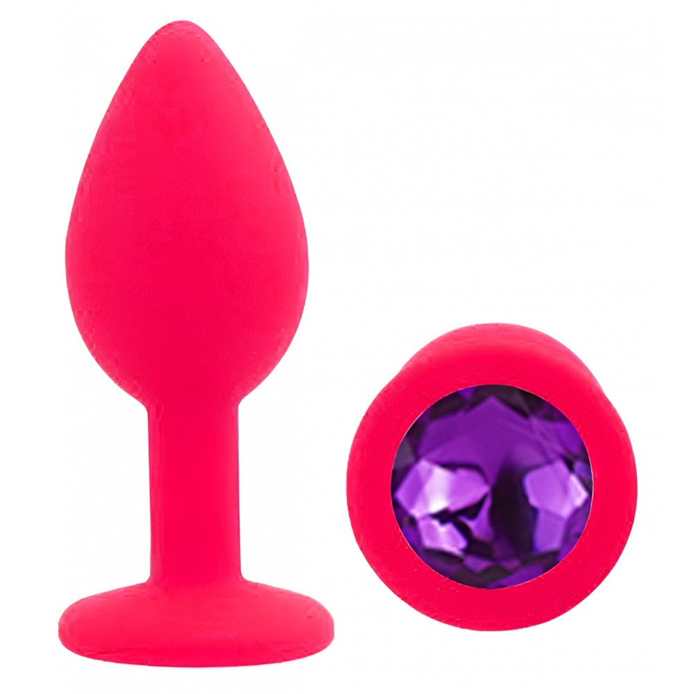 Разное - Силиконовая анальная пробка EGZO - Silicone Pink Round Plug Purple, size S 1