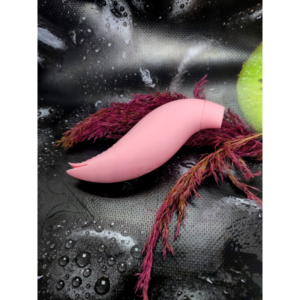 Вакуумный вибратор - Вакуумный стимулятор клитора с вибрацией двухсторонний Chisa, розовый 5