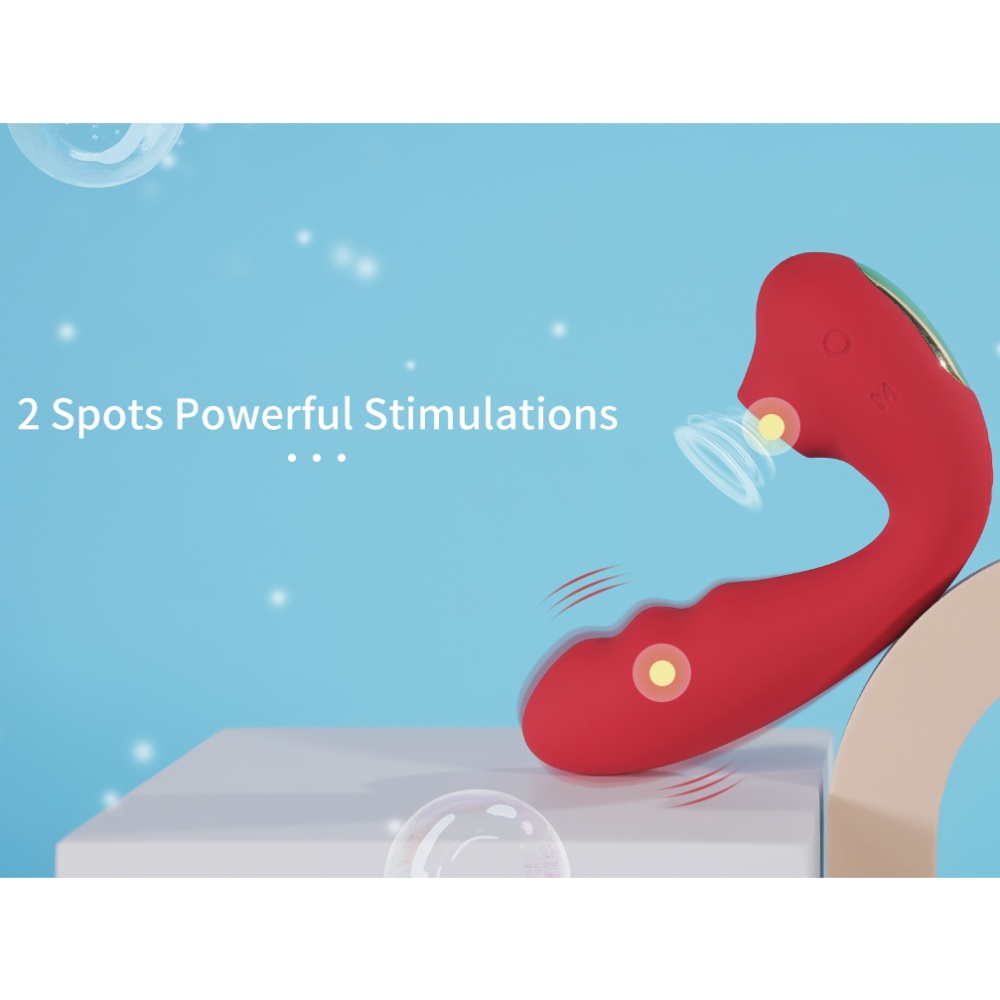 Вибратор-кролик - Вибратор для точки G BeYourLover Tara с вакуумной стимуляцией и нагревом, красный, 13 х 3.5 см 14