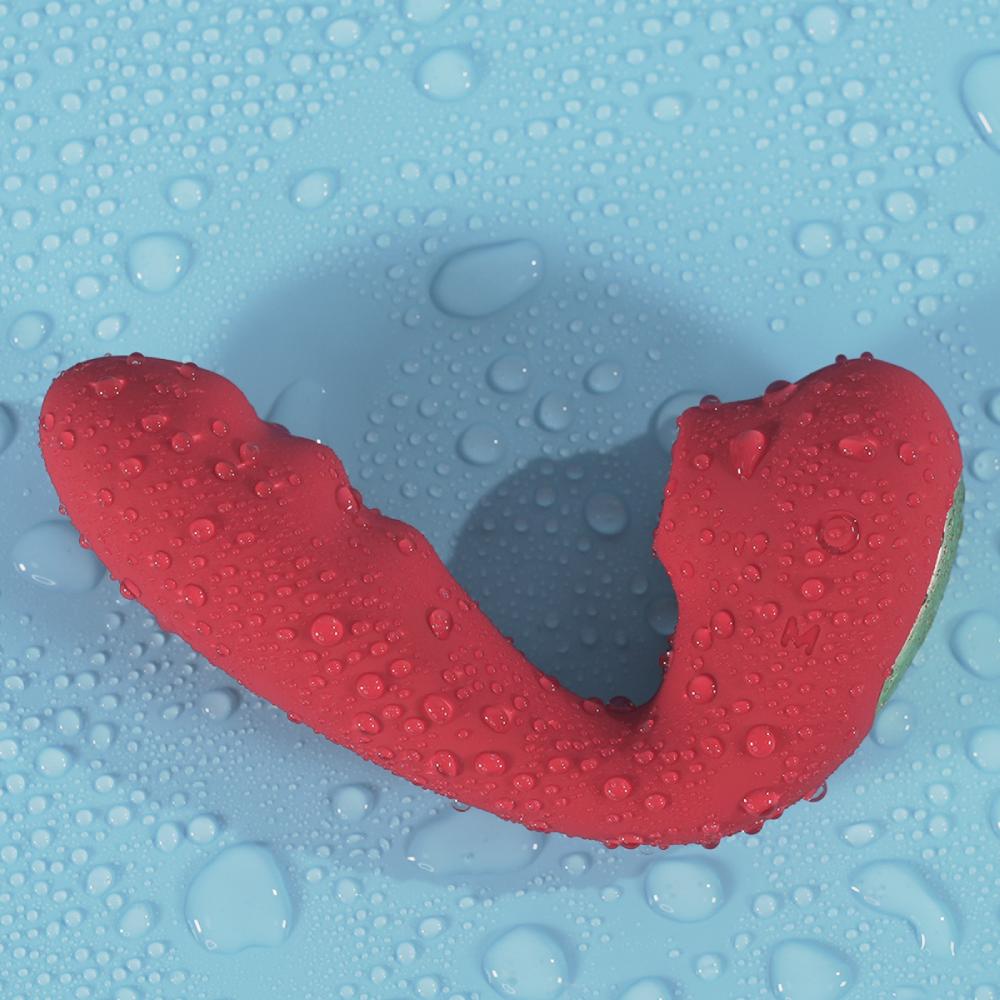 Вибратор-кролик - Вибратор для точки G BeYourLover Tara с вакуумной стимуляцией и нагревом, красный, 13 х 3.5 см 1