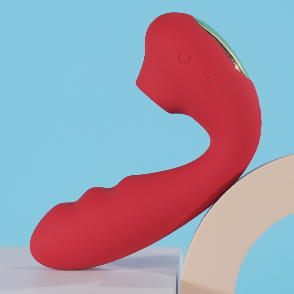 Вибратор-кролик - Вибратор для точки G BeYourLover Tara с вакуумной стимуляцией и нагревом, красный, 13 х 3.5 см 7