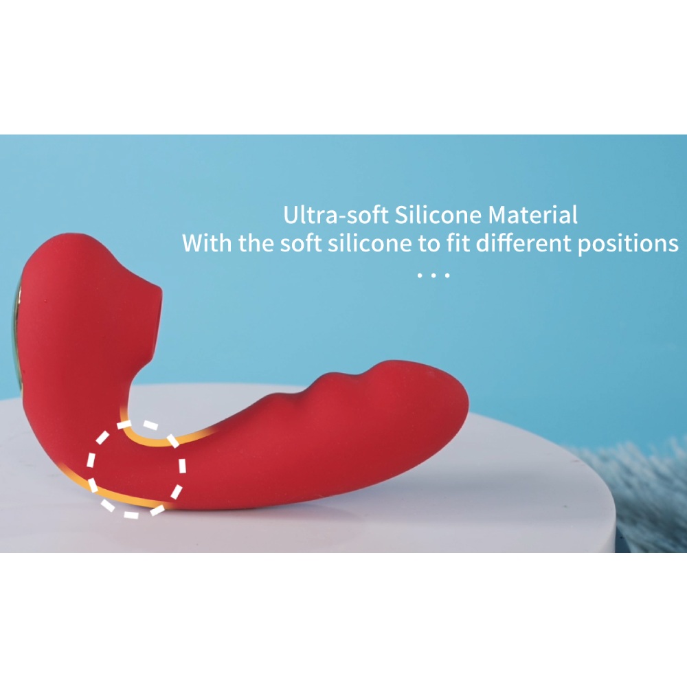 Вибратор-кролик - Вибратор для точки G BeYourLover Tara с вакуумной стимуляцией и нагревом, красный, 13 х 3.5 см 17