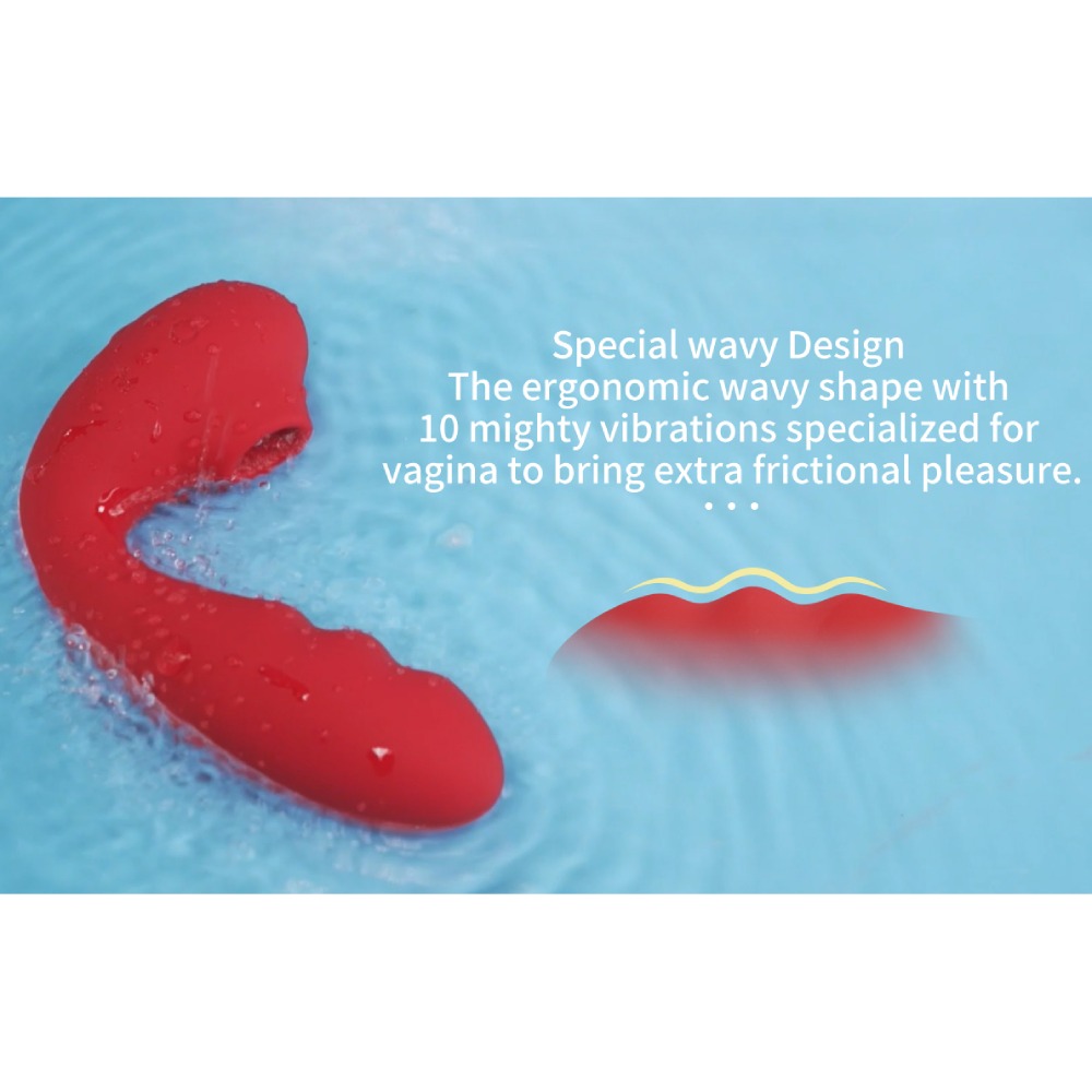 Вибратор-кролик - Вибратор для точки G BeYourLover Tara с вакуумной стимуляцией и нагревом, красный, 13 х 3.5 см 15