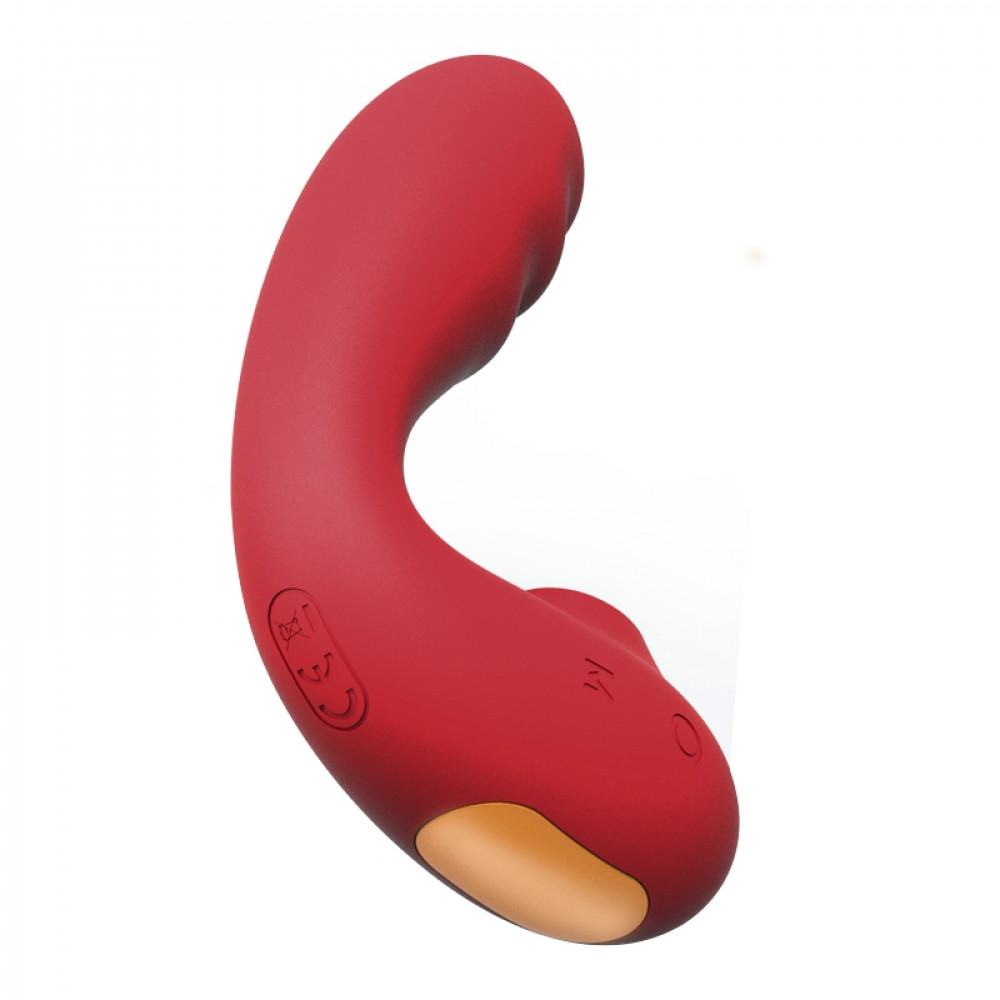 Вибратор-кролик - Вибратор для точки G BeYourLover Tara с вакуумной стимуляцией и нагревом, красный, 13 х 3.5 см 4