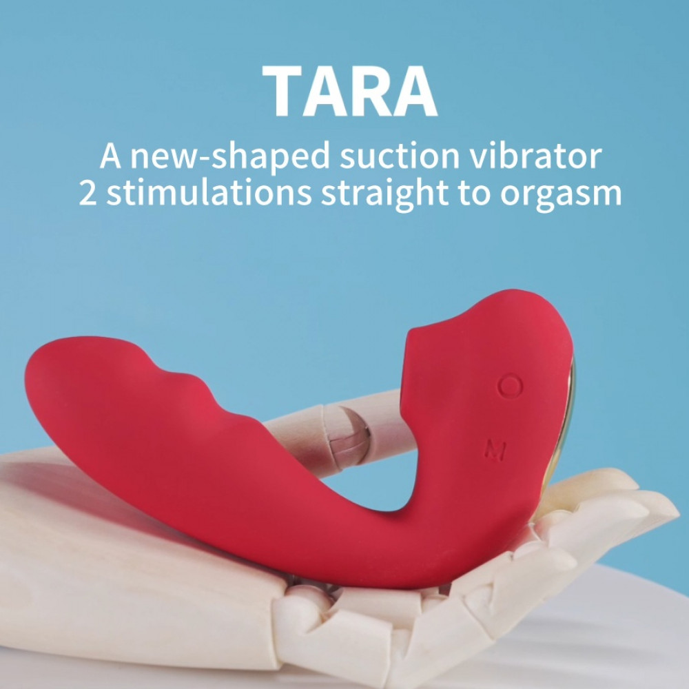 Вибратор-кролик - Вибратор для точки G BeYourLover Tara с вакуумной стимуляцией и нагревом, красный, 13 х 3.5 см 10