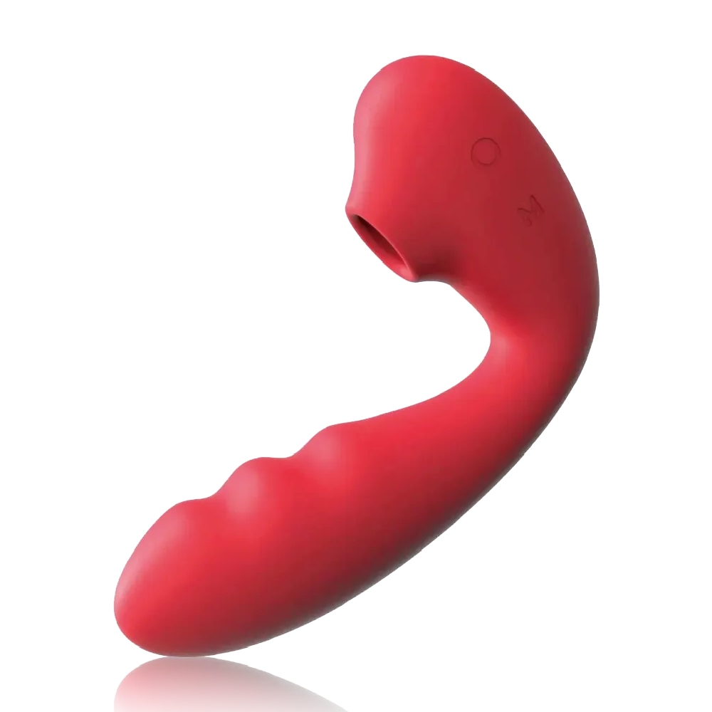Вибратор-кролик - Вибратор для точки G BeYourLover Tara с вакуумной стимуляцией и нагревом, красный, 13 х 3.5 см