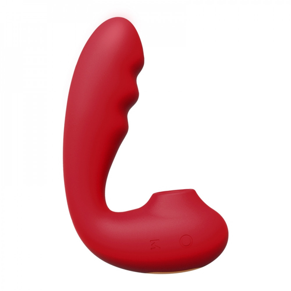 Вибратор-кролик - Вибратор для точки G BeYourLover Tara с вакуумной стимуляцией и нагревом, красный, 13 х 3.5 см 6