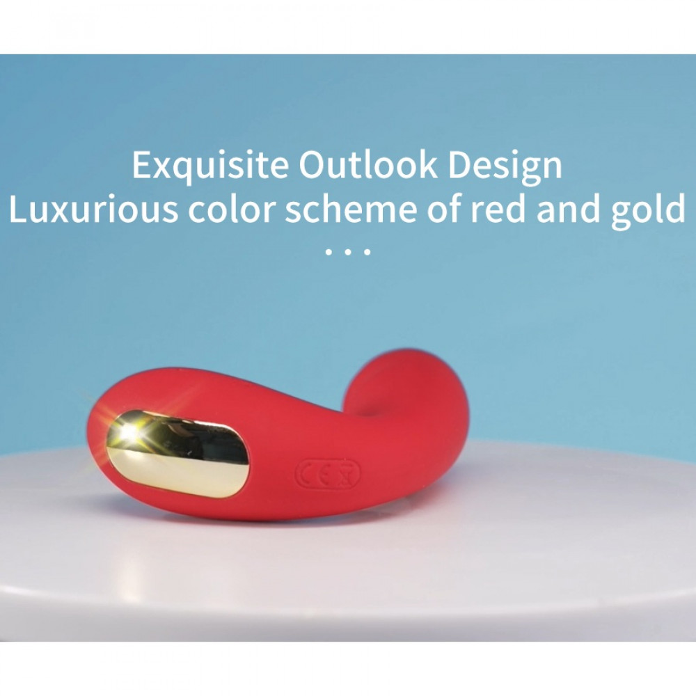 Вибратор-кролик - Вибратор для точки G BeYourLover Tara с вакуумной стимуляцией и нагревом, красный, 13 х 3.5 см 18