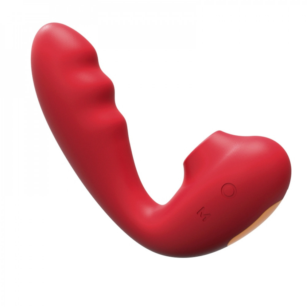 Вибратор-кролик - Вибратор для точки G BeYourLover Tara с вакуумной стимуляцией и нагревом, красный, 13 х 3.5 см 5