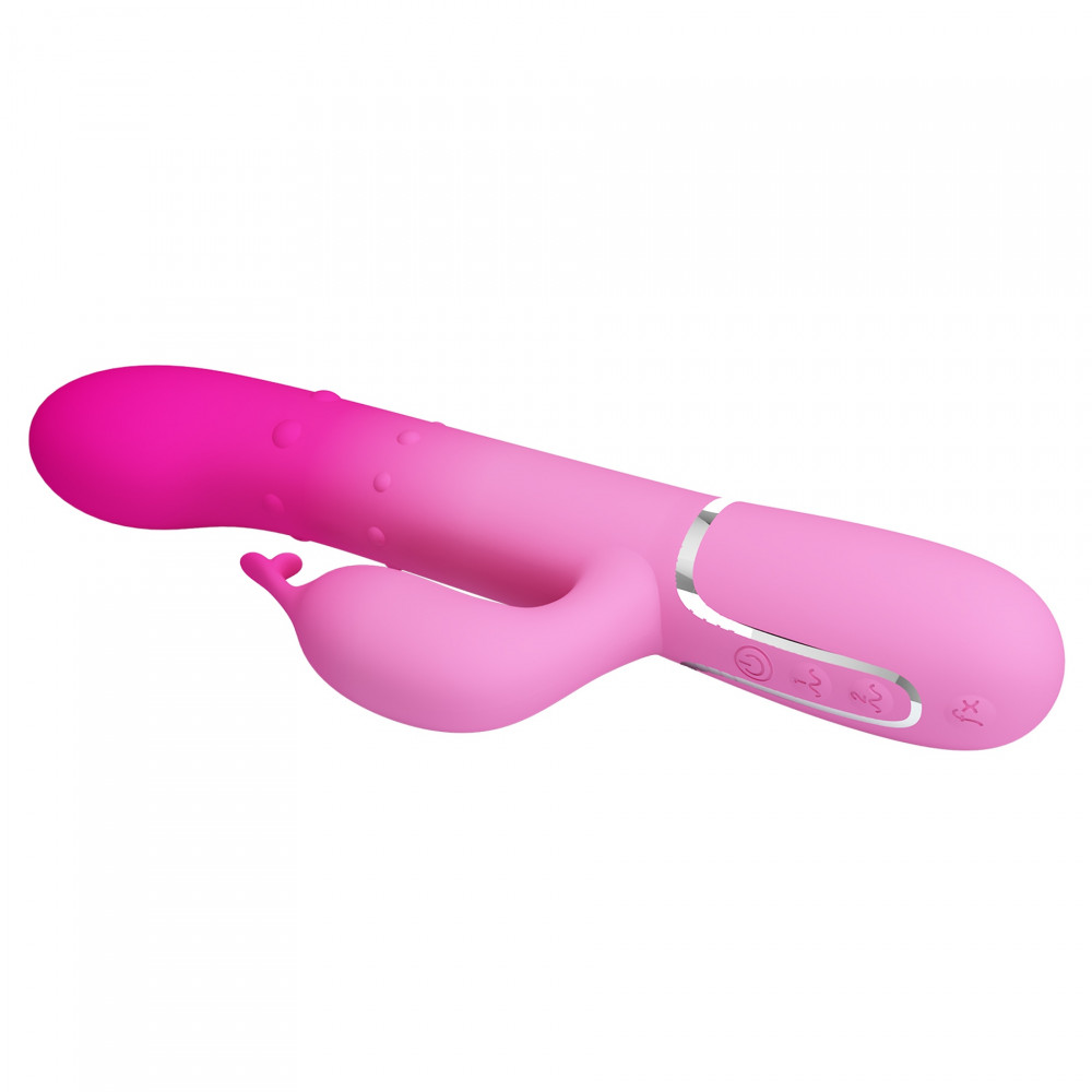 Вибратор-кролик - Вибратор-кролик с шариками в корпусе PRETTY LOVE Shima розовый, 22.6 х 3.4 см 4