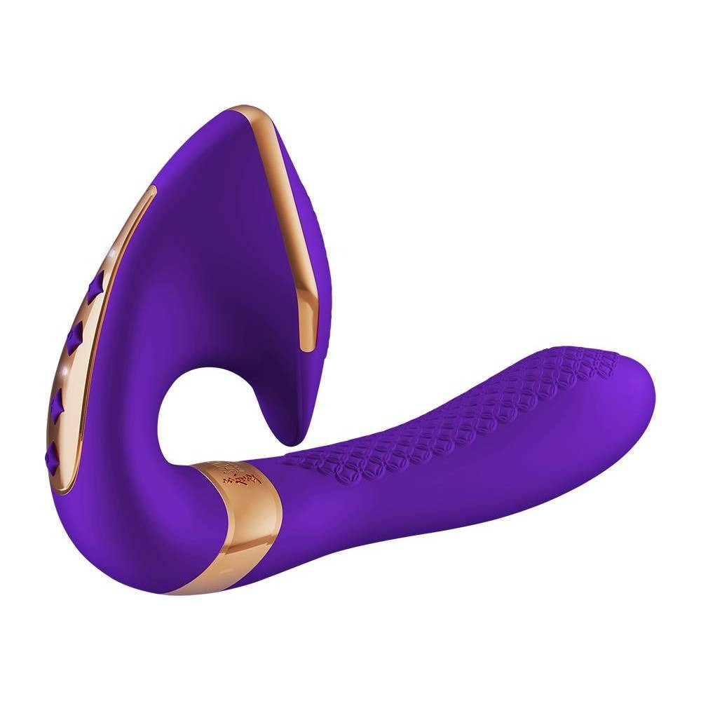 Секс игрушки - Вибратор кролик со стимуляцией точки G, рельефный, нереалистичный, фиолетовый, 17 х 3.7 см 4