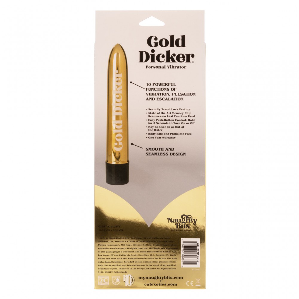 - Вибратор Naughty Bits Gold Dicker Vibe 7
