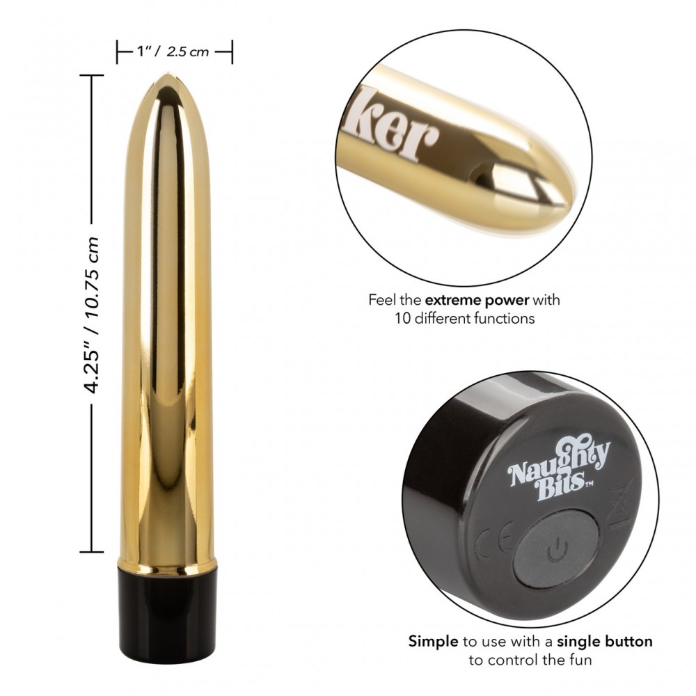- Вибратор Naughty Bits Gold Dicker Vibe 3