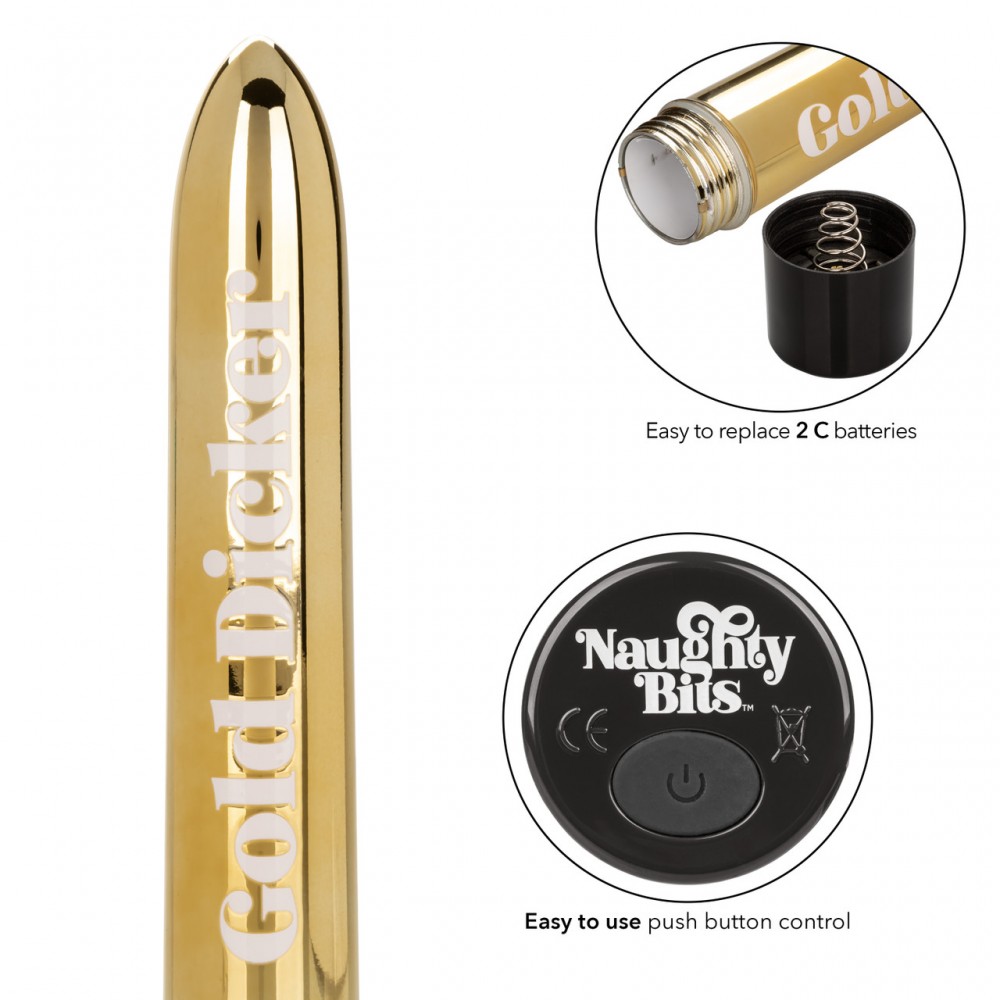 - Вибратор Naughty Bits Gold Dicker Vibe 4
