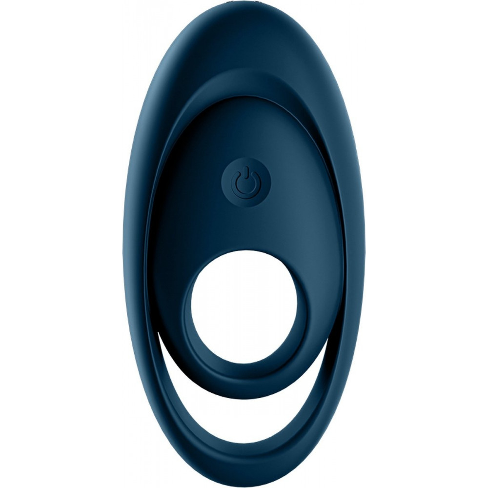 Разное - Вибрирующее кольцо для пениса Satisfyer Glorious Duo со стимуляцией яичек и клитора, синее 1